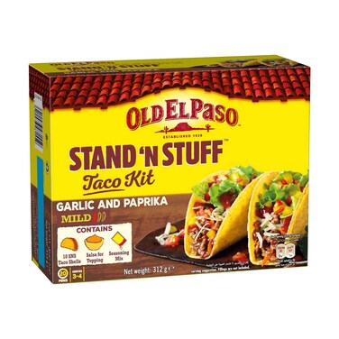 Old El Paso Mild Stand N Stuff Taco Kit with Garlic and Paprika, 312g