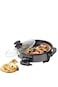 Electric Pizza Pan &ndash; Non-stick Cooker, Temp Control, Glass Lid, Grill, Bake, Fry, Family Size