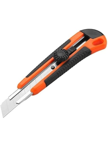 Biella Utility Knife, Retractable Box Cutter for Cartons, Cardboard and Boxes, 18mm Wider Razor Sharp Blade, Smooth Mechanism, Perfect for Office and Home use