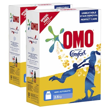 Omo Semi-Automatic Laundry Detergent Powder Touch of Comfort 2.25kg Pack of 2