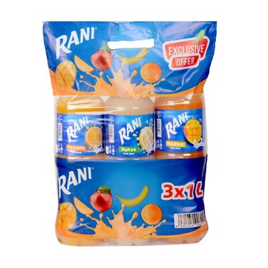 Rani Apple Juice 1L With Orange Juice 1L And Mango Juice 1L
