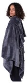 Lightweight Throw Blanket with Pockets, 250 GSM Extra Soft Premium Microfiber in Dark Grey