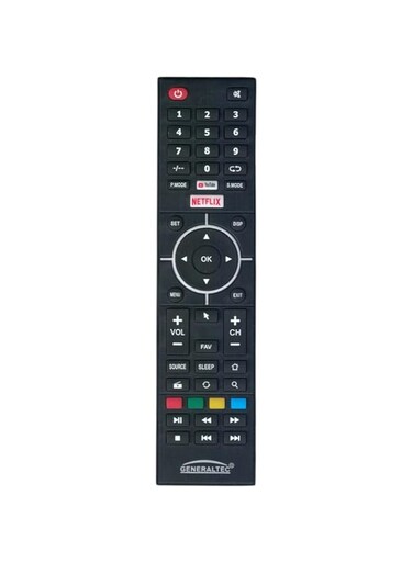 Replacement Remote Control Compatible For Generaltec Smart TV LCD LED with YouTube &amp; Netflix Key Buttons