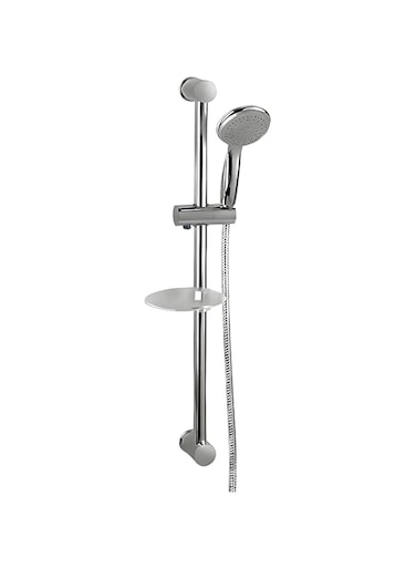 Fitto Adjustable Sliding Shower Set with Soap Dish, 3-Function Handheld Showerhead &amp; 1.5m Hose - Versatile Bathroom Fixture for Enhanced Shower Experience