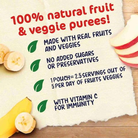 Nestle Cerelac Fruits Puree Pouch, Banana, Apple, from 6 Months, 90g