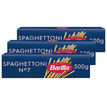 Barilla Number 7 Spaghettoni Pasta, 500g Pack of 3