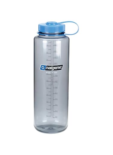 Nalgene HDPE Wide Mouth Water Bottle, Gray, 48 oz