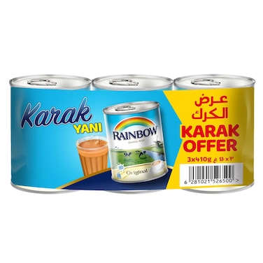Rainbow Evaporated Milk 410g Pack of 3