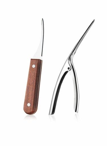 Shrimp Deveiner and Peeler Set - 304 Stainless Steel Kitchen Tools for Easy Shrimp Cleaning and Preparation