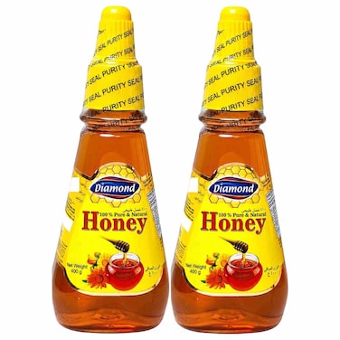 Diamond Pure Natural Honey Squeeze Bottle, 400g, Pack of 2