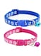 ORiTi 2PC Cute Pet Collar with Removable bell for Cats Small Dogs Adjustable Cat Collar (Pink and Bule)