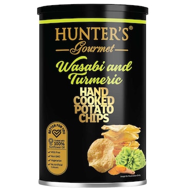Hunter's Gourmet Wasabi and Turmeric Hand Cooked Potato Chips, 150g