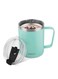 400 ml Travel Mugs for Hot Drinks with Straw, Vacuum Insulated Coffee Cup with Lid, Double Walled Stainless Steel Flask, Keeps Drinks Hot or Cold for 10 Hours, Clifton Sea Foam