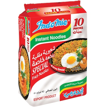 Indomie Special Instant Fried Noodles with Seasoning Powder and Sauce, 85g Pack of 10