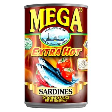 Mega Extra Hot Sardines in Tomato Sauce, 155g