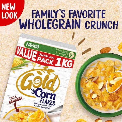 Nestle Gold Corn Flakes Breakfast Cereal, 1kg