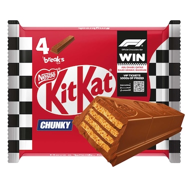 Nestle KitKat Chunky Chocolate Bar, 40g Pack of 4