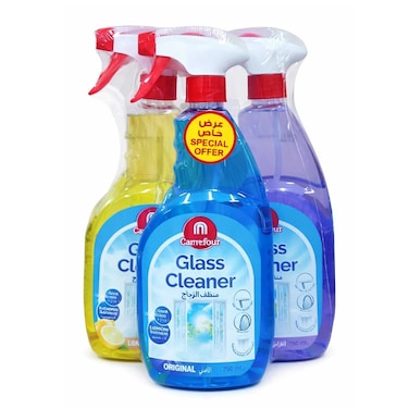 Carrefour Glass Cleaner 750ml Pack of 3 Assorted