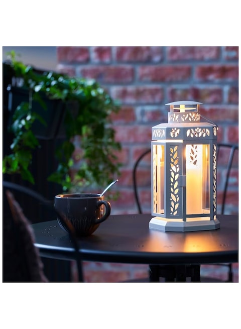 Generic Lantern For Block Candle Indoor And Outdoor White 28cm
