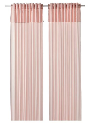 Generic Curtains 1 Pair Pale Pink 145x300cm