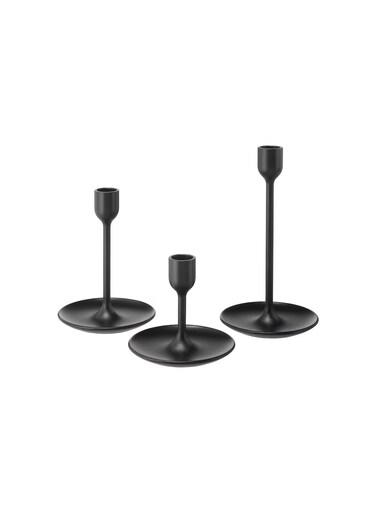 Generic Candlestick Candle Holders Set Of 3 Black