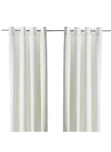 Generic Room Darkening Curtains 1 Pair White 145X300cm