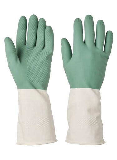 Generic Cleaning Gloves Green Colour Medium Size