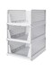 Organized Home J&amp;J Stackable Plastic Storage Basket-Foldable Closet Storage Bins 2 Pack-Drawer Shelf Storage Container for Wardrobe Cupboard Kitchen Bathroom Office (3-Large)