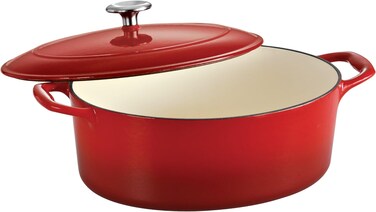 Tramontina Since 1911, Made In Brazil Series 1000 7 Qt Red Enameled Cast Iron Covered Oval Dutch Oven