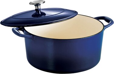 Tramontina Since 1911, Made In Brazil Series 1000 5.5 Qt Cobalt Enameled Cast Iron Covered Round Dutch Oven