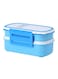 Airtight Lunch Box with 2 Layer Blue 1.4Liters