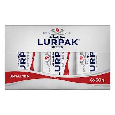 Lurpak Unsalted Butter Mini Blocks, 50g Pack of 6