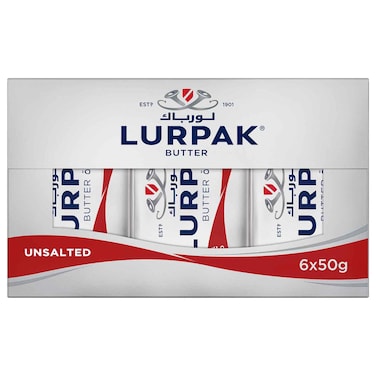 Lurpak Unsalted Butter Portions, 50g, Pack of 6