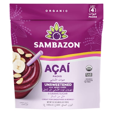 Sambazon Unsweetened Berry Puree ACAI, 400g