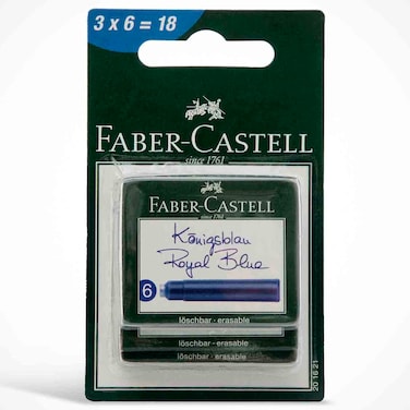 Faber-Castell Ink Cartridge Set, Blue, 18 PCS