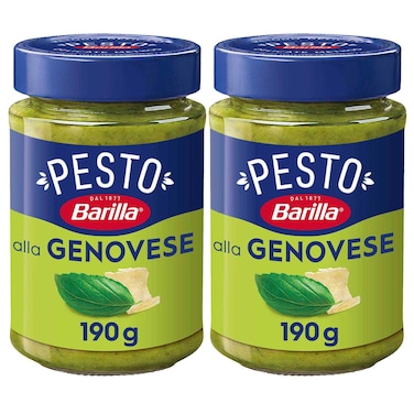 Barilla Pesto Genovese Pasta Sauce with Fresh Italian Basil 190g Pack of 2