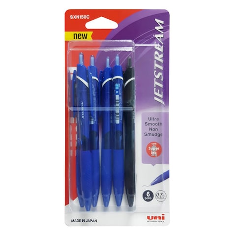 Uni-ball Jetstream Colours Retractable Ballpoint Pen 0.7mm 6 PCS