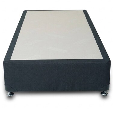 Upholstered Divan Bed Base with Fabric Finish and Supporting Feet, SCAB100, 100 x 200cm, Dark Grey