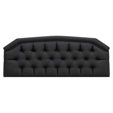 Upholstered Bed Headboard with Diamond Button Tufting, Curved Top Design and Padded Fabric Finish, SCAH120, 120cm, Dark Grey