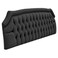 Upholstered Bed Headboard with Diamond Button Tufting, Curved Top Design and Padded Fabric Finish, SCAH150, 150cm, Dark Grey