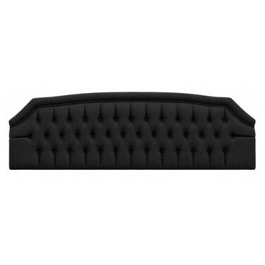 Upholstered Bed Headboard with Diamond Button Tufting, Curved Top Design and Padded Fabric Finish, SCAH180, 180cm, Dark Grey