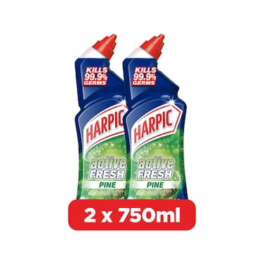 Harpic Active Fresh Pine Toilet Cleaner, 750ml Pack of 2