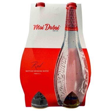 Mai Dubai Still Drinking Water Glass Bottles 750ml, Pack of 2