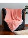 Turkish Cotton Throw Blanket Knitted Suitable for Bed, Sofa and Chair Orange 170x200 cm