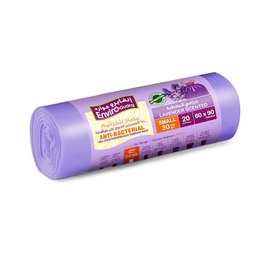 Enviro Guard 30 Gallon Lavender Scented Anti-Bacterial Purple Small 20 Garbage Bags