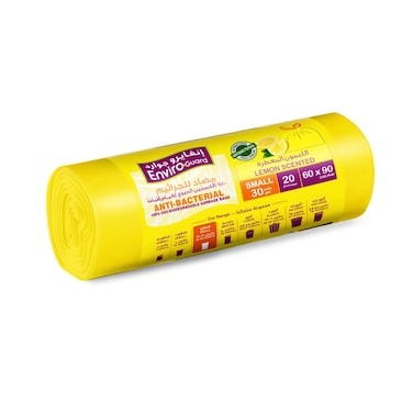Enviro Care 30 Gallon Lemon Scented Drawstring Small Yellow 20 Garbage Bags
