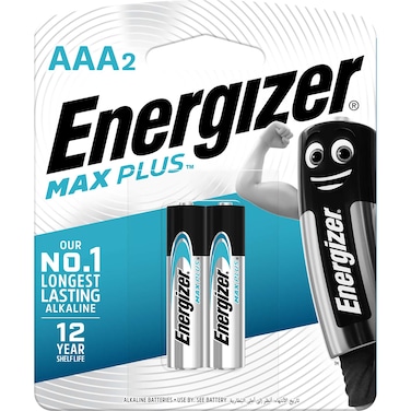 Energizer Max Plus AAA Alkaline Batteries  Pack of 2