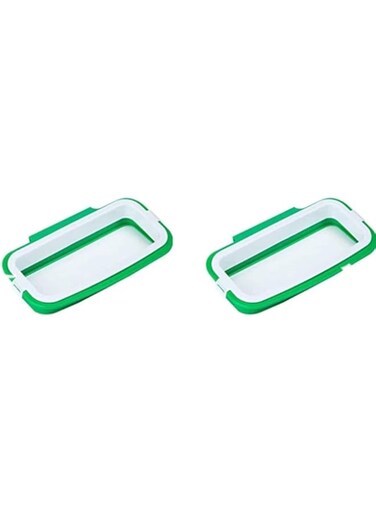 ORiTi 2 Pcs Plastic Portable Trash Bag Rack Holder Hanging Trash Garbage Bag Holder Space-Saving Garbage Hooks for Kitchen Cupboard