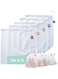 Benting 5 Pack Reusable Produce Bags with Drawstring Grocery Bags, Mesh Bags See-through Washable Grocery Bags for Storing Fruits, Vegetables, Toys