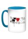 Love Birds Printed Coffee Mug Blue/White/Black 11ounce